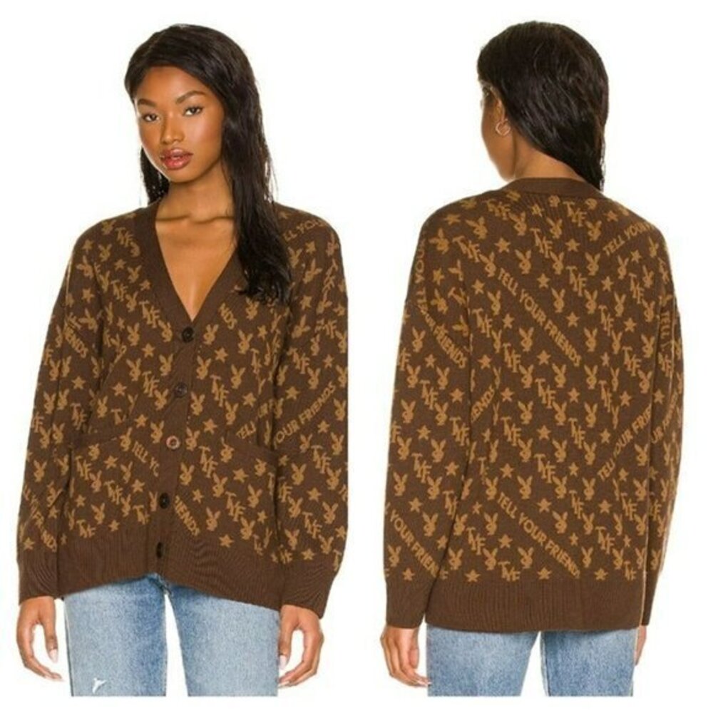 Tell Your Friends x Playboy Cardigan - Retro Jacquard